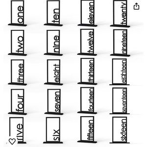 Wedding table numbers